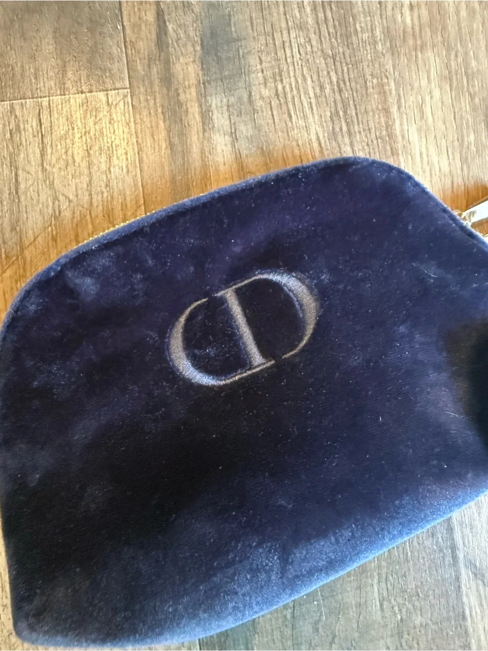 Dior Dark Blue Velvet CD Logo Pouch